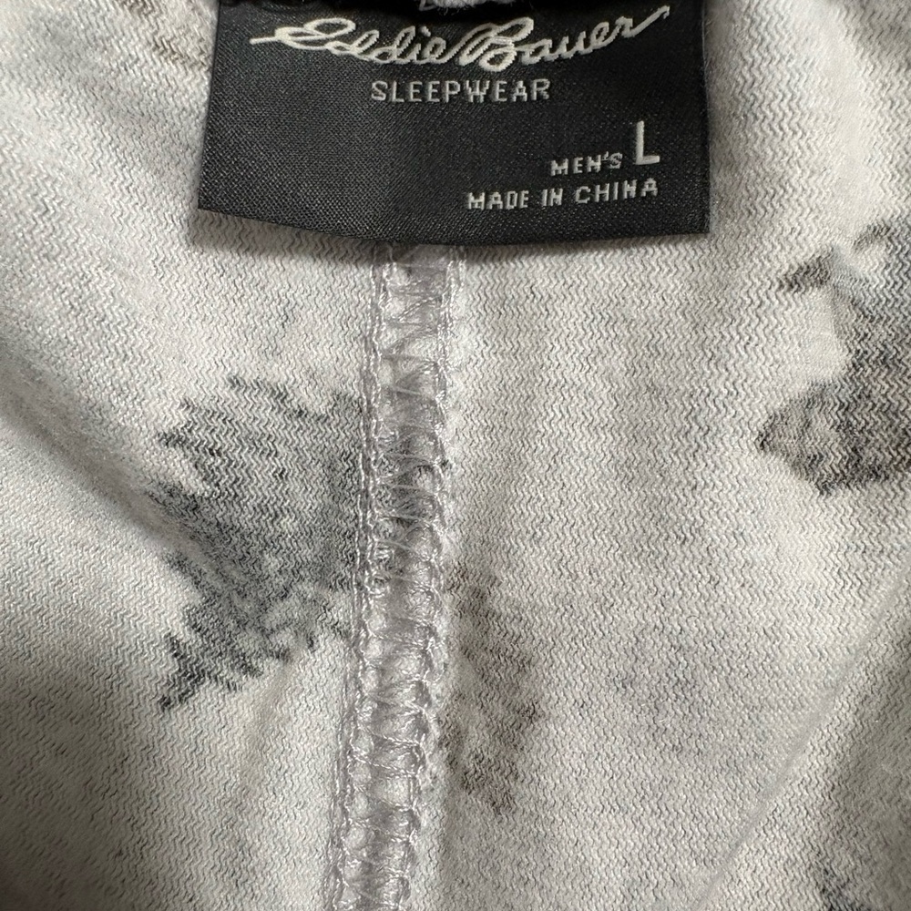 Cozy Lounge Pajama Pants Grey Print Relaxed Fit Drawstring - Picture 5 of 5